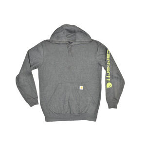 Carhartt Men's Regular Size M Loose Fit Pullover Hoodie Gray Neon Logo K288 026